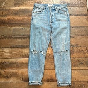 AGOLDE high rise ripped denim size 28